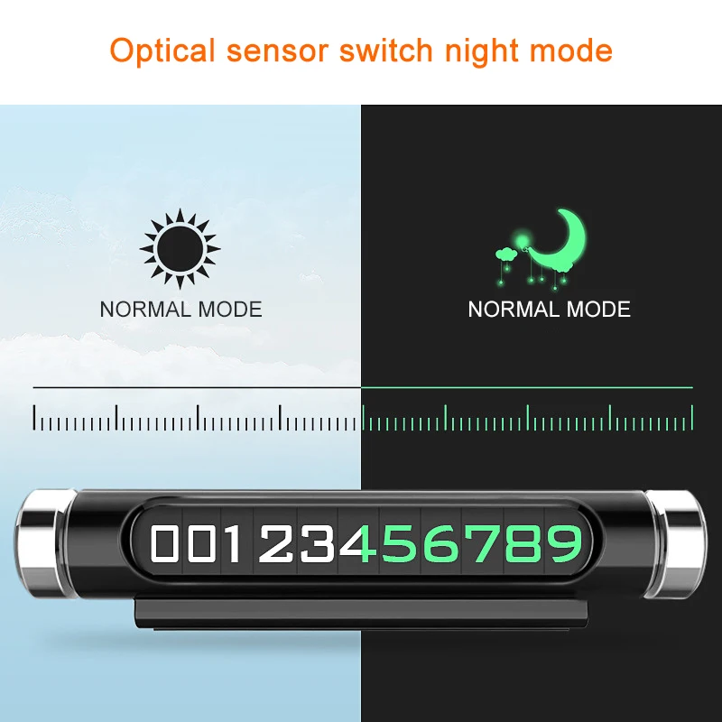 Популярная светящаяся Автомобильная Временная парковочная карта, вращающийся телефонный номерной знак, Магнитная Адсорбция, дизайн, автостайлинг, акция