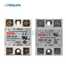 Solid State Relay SSR-25AA SSR-40AA 25A 40A AC Control AC Relais 80-280V AC TO 90-480V AC SSR 25AA 40AA