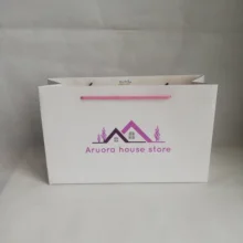 500 шт/партия, подарок на заказ, бумажные подарочные сумки, крафт-сумка для покупок с ручкой для свадьбы, дня рождения, магазин