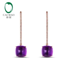 Caimao ювелирные изделия 14 K розовое золото 8.82ct IF Аметист 0.30ct натуральные бриллианты висячие серьги