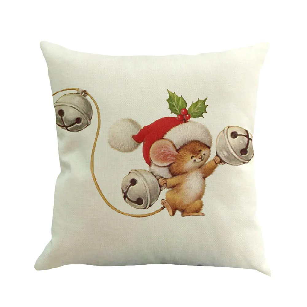 Christmas Cotton Linen Sofa Car Home Waist Cushion Cover Throw Pillow Case Pillowcase Sofa Decorative Cushions Art Nature Home