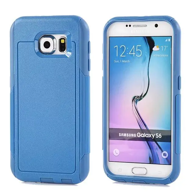 Blue DHL Гибридный 2 в 1 пластик+ ТПУ чехол для Samsung Galaxy S6, жесткий пластик чехол для Galaxy S6 100 шт/партия - Цвет: Blue