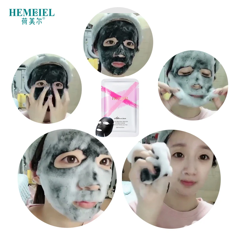 HEMEIEL Oxygen Bubble Mask for Face Unisex Detox Clean Sheet Mask Skin Care Oil Control Whitening Facial Treatment Mask Korean