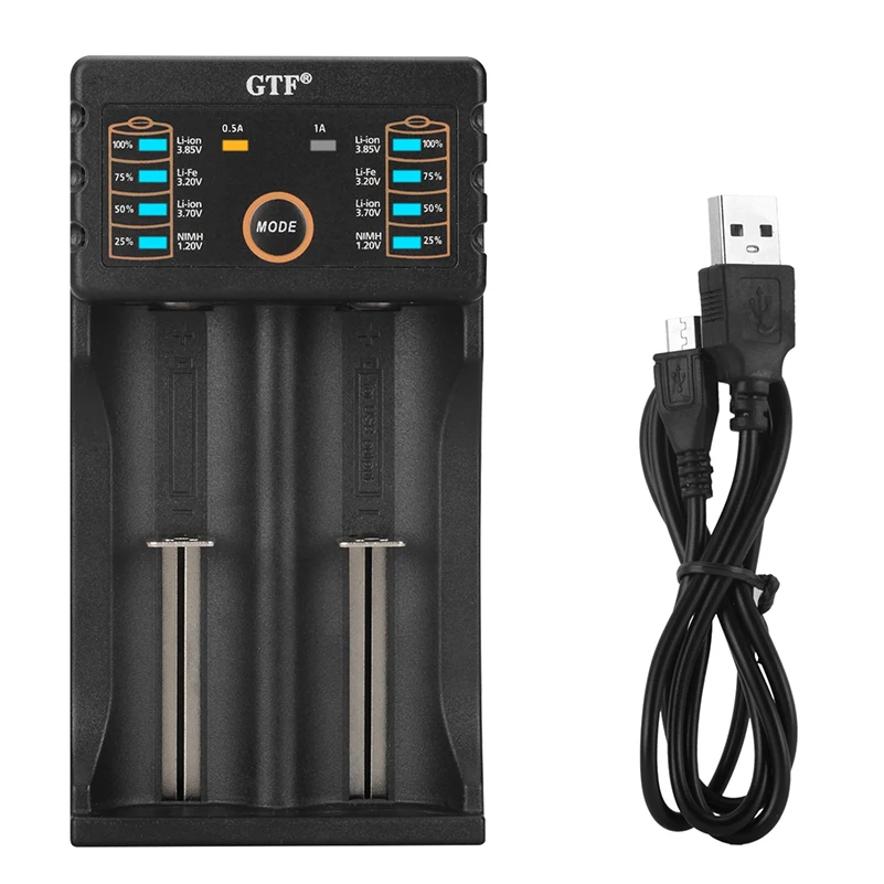 Новинка GTF GF208 18650 зарядное устройство для батарей 26650 16340 RCR123 14500 LiFePO4 1 2 в Ni MH Cd 5 2A USB