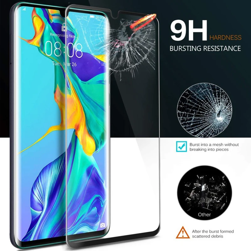 3D изогнутое полностью проклеенное закаленное стекло для huawei P30 Pro Полное покрытие 9H защитная пленка протектор экрана для huawei P30 Pro