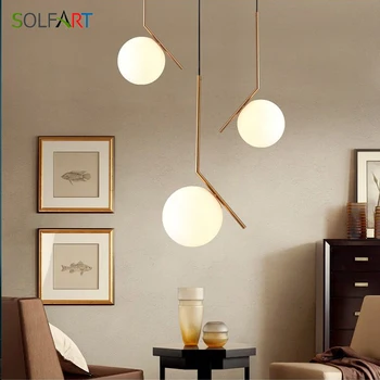 

Pendant Lights Round Bar Lamp Pendant Light Sphere Lighting Fixtures Moon Shape Glass Bar Lamp Foyer Lights