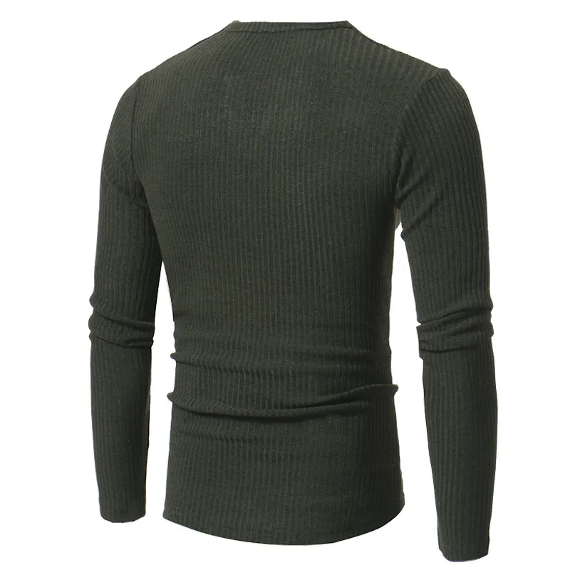 Свитер Для мужчин осень новый модный свитер Для мужчин Slim Fit сплошной Цвет v-образным вырезом с длинным рукавом Повседневное эластичные