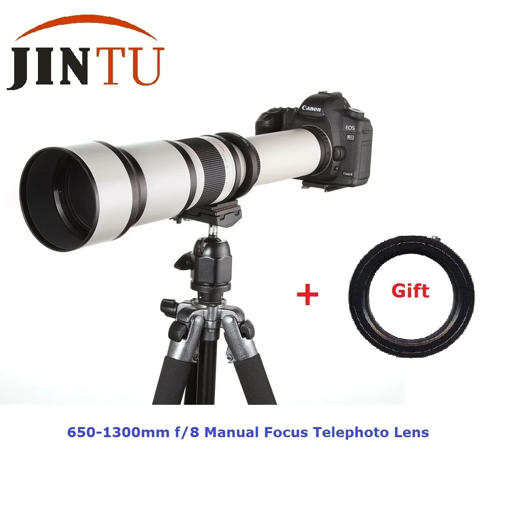 JINTU 650-1300 мм F8.0-16 Супер телефото ручной зум-объектив + T2 адаптер для NIKON DSLR камеры 2