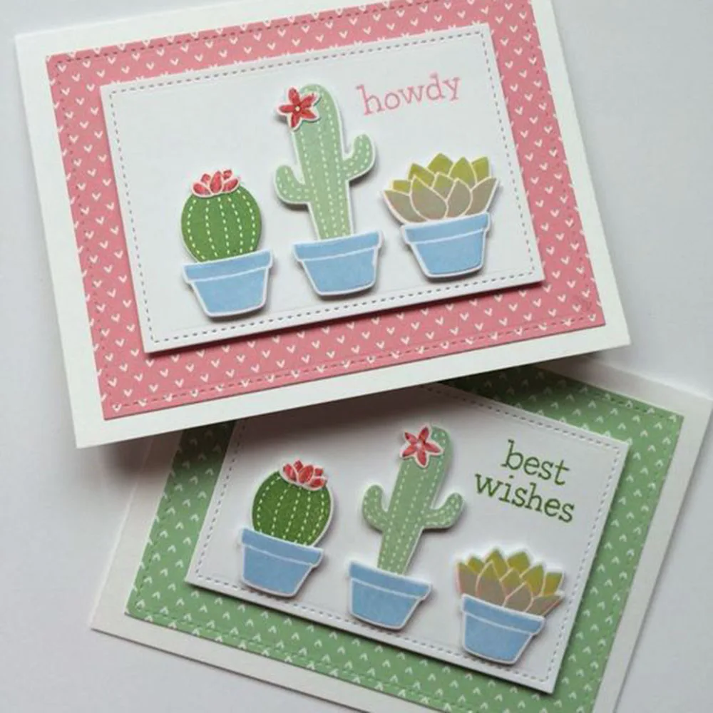 

Cactus Clear Transparent Stamps Metal Cutting Dies Stencils Scrapbooking Embossing Album Paper Cards Decorative DIY Crafts