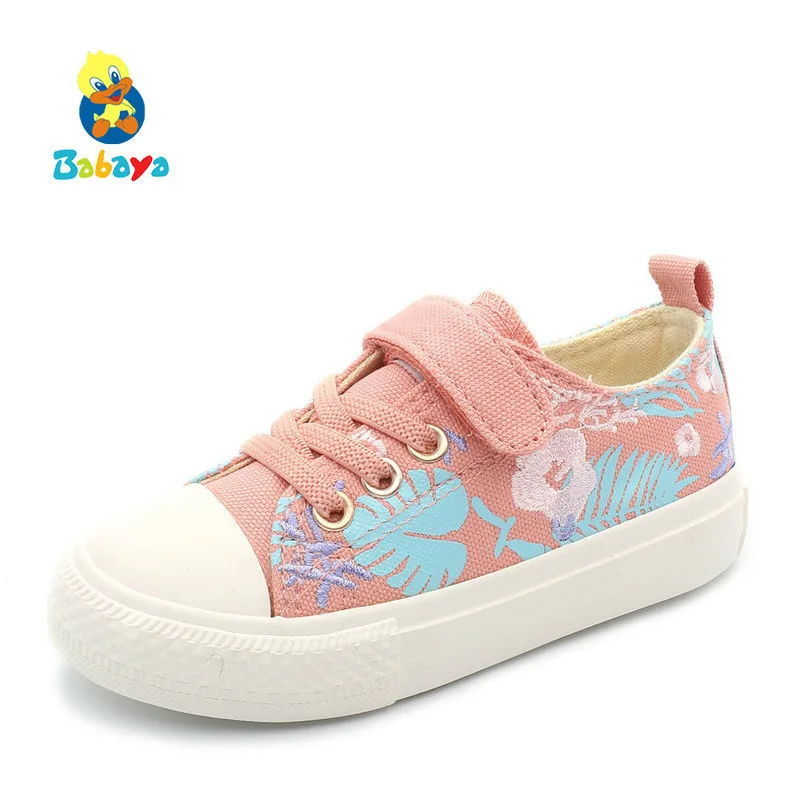 

2018 Autumn New Children Canvas Shoes For Girls Casual Shoes Embroidered Delicate Fashion Princess Shoes Spring