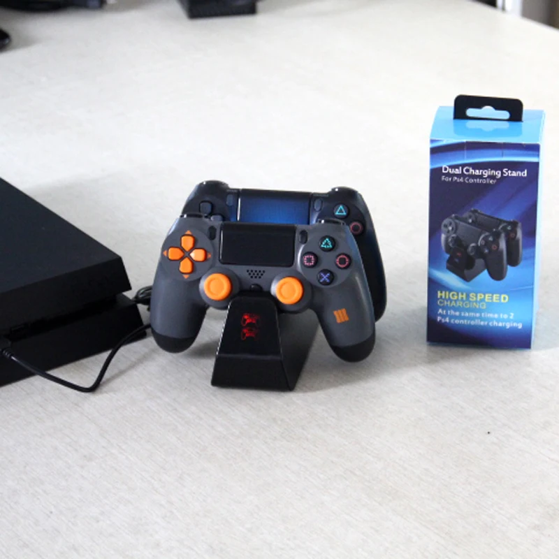 

Dual USB Charging Dock Station Stand for PS4 PlayStation 4 Game Controller Handle Charger Cradle Bracket for PS 4 High Quality