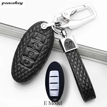 

Genuine Leather Car Key Case For Nissan Altima Maxima Infiniti EX FX G37 Q60 QX50 QX70 Smart Keyless Entry Remote Fob Cover