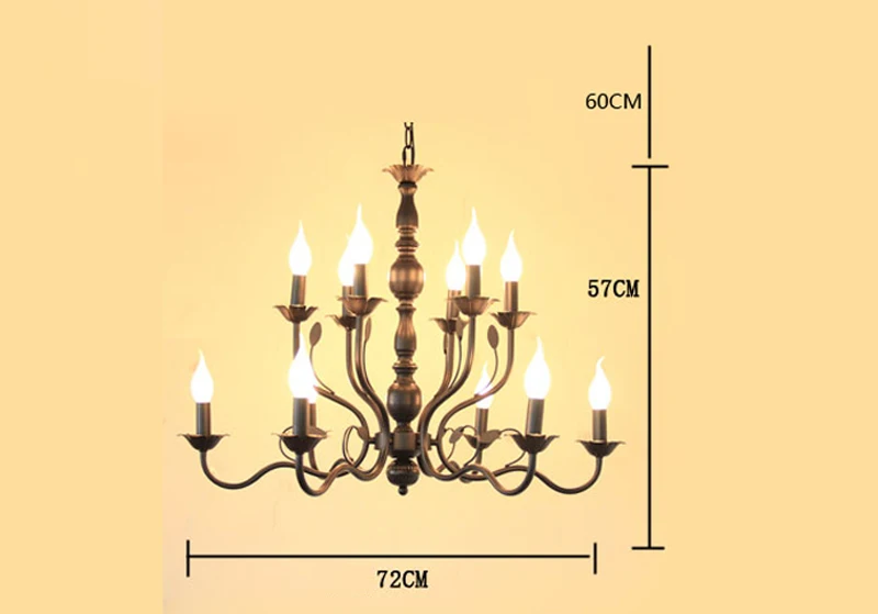 Европейская железная люстра освещение вилла ретро люстра магазин одежды свечи гостиная ресторан черные люстры Лампы и освещение