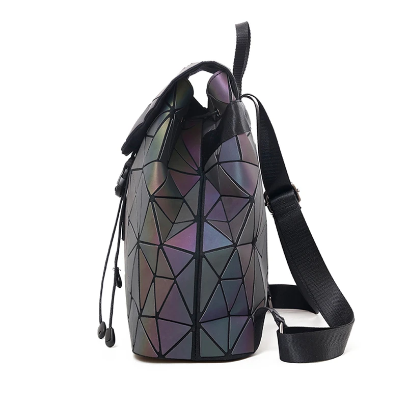  New Women Laser Luminous Backpack Mini Geometric Shoulder Bag Folding Student School Bags For Teena - 33038363937