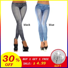 Горячая Распродажа, женские тонкие женские зимние лосины из джинсовой ткани, брюки-карандаш, девять леггинсов, Осенние теплые брюки