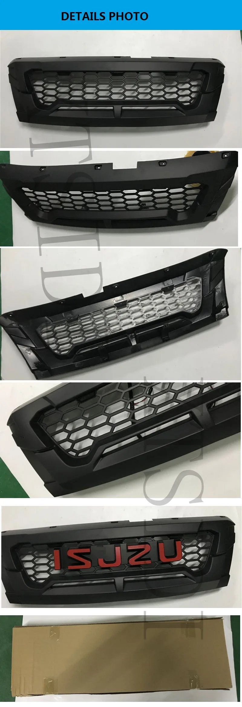 Матовые черные модифицированные решетки переднего бампера сетки гриль планки Крышка маска подходит для ISUZU D-MAX DMAX пикап автозапчасти