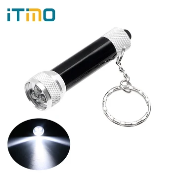 

iTimo LED Flashlight with Keychain Aluminum Alloy Portable Torches Pocket Lamp Flash Light Round Moon Shape Emergency Light