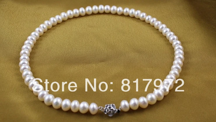 Ожерелья ручной работы с настоящим жемчугом длиной 45 см, натуральный жемчуг AAA 9-10 мм, модные жемчужные ожерелья, подарки для женщин, ювелирные изделия