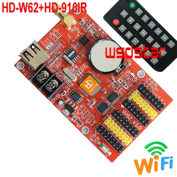 

HD-W62+HD-916IR IR remote LED controller 2*HUB08 4*HUB12 1024*64 USB+WIFI Single & Dual Color P10 LED display control card