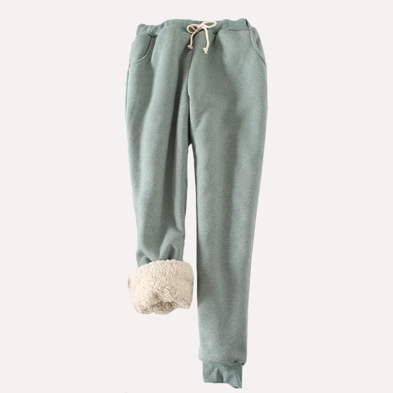 Women winter wool thickeningLoose large size elastic waist pants solid color cotton harem pants ladies casual warm trousers Women winter wool thickeningLoose large size elastic waist pants solid color cotton harem pants ladies casual warm trousers
