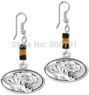 30pairs a lot Missouri Tigers crystal beads sport dangle earrings antique silver plated | Украшения и аксессуары
