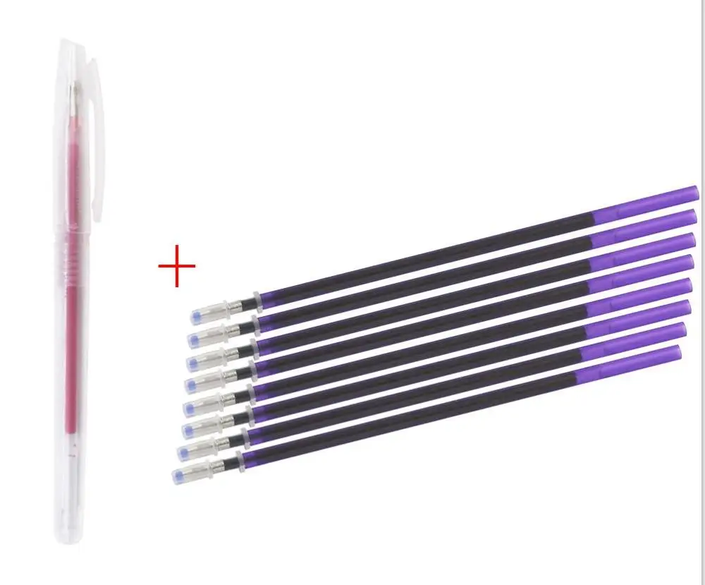 10 шт. вода стираемая ручка заправка крестиком заправка с 1 шт. ручка по ткани маркер Чехол DIY лоскутное шитье инструменты - Цвет: purple