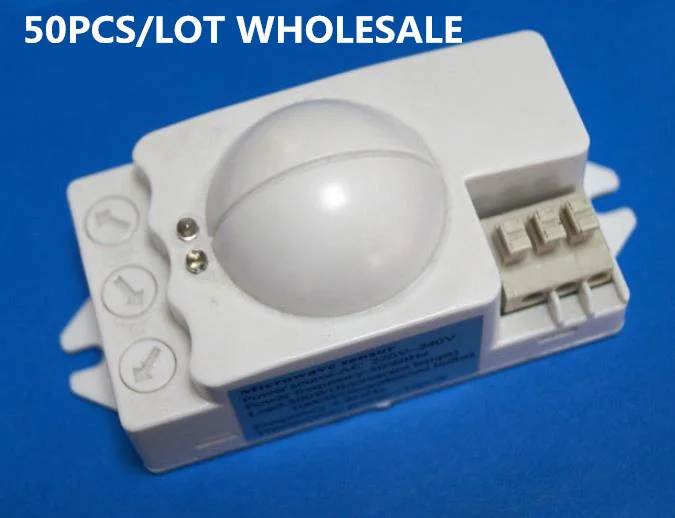 

50pcs Hot sale 220V Auto Switch use in Various places Microwave Radar Sensor Switch Module Adjustable For Time Distance Range
