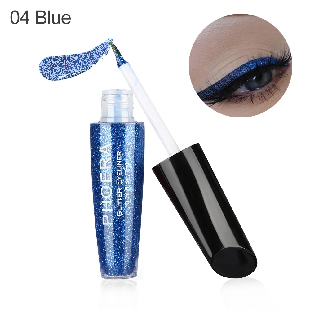 1 шт. блестящая жидкая подводка для глаз Металлические тени и подводка для глаз карандаш водостойкие тени для век модный макияж инструмент 10 цветов - Цвет: Blue