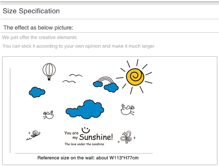 [SHIJUEHEZI] Мультяшные Животные наклейки на стену DIY Coulds солнце Наклейки на стены для дома детская комната Детская Спальня украшение