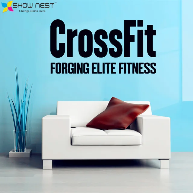 Online Crossfit Decals Bodybuilding Fitness Center Sport Wall Crossfit Decals Bodybuilding Fitness Center Sport Wall Mural Decor Gym Wallpaper Design Motivation Stickers