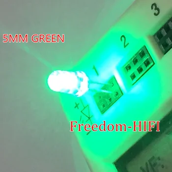 

Free shipping 1000pcs /lot Transparent Round LED 5MM Green Light Colour LED bulbs green light emitting diode F5mm Green LED