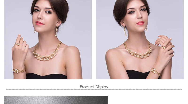 BTSETS Dubai Wedding Jewelry Sets Plant Simulated Pearl Bridesmaid Jewelery Sets For Women Nigerian African Beads Jewelry Set (3)