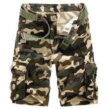 Новые мужские летние камуфляжные бриджи, бермуды masculina мужские модные свободного покроя с большим количеством карманов снаружи мешковатые мужские шорты(без пояса