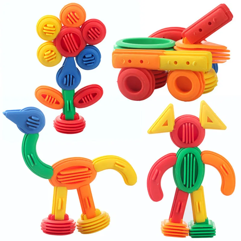 

Kids Funny Plastic Building Blocks Educational Toys For Children 3D Construction Toy Baby DIY Design Funny Bricks