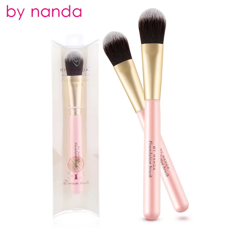 BY NANDA 1 Pcs Pink Handle Foundation Brush Professional Beauty Makeup Brushes Portable Face Powder Make Up Cosmetic Tools | Красота и