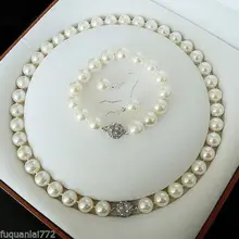 Ювелирные изделия из натурального жемчуга Редкие 10 мм Южно-белая Морская раковина жемчужное ожерелье браслет серьги свадебный серебряный крючок