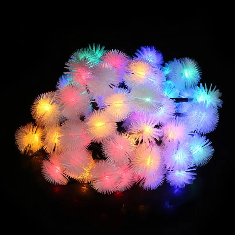 

2.5M 20LED Fairy Light String Battery Powered Garland Hairball Lamp String For Holiday Christmas New Year Home Decoration
