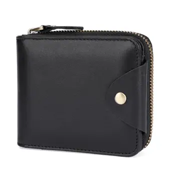 

2019 New Genuine Leather Wallet Women Vintage Handmade Female Short Small Wallets Coin Purse Card Holder Case With Zipper Pocket