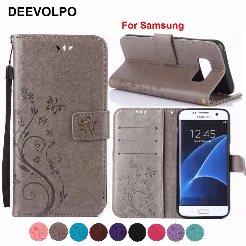 

DEEVOLPO Flower Lady Coque Leather Cases For Samsung J330 S8Plus S6 S7Edge S5 S4 S3 Mini J7 J5 Prime J3 J1 2016 Note 4 5 DP04F