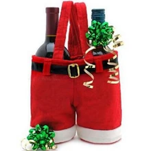 CFen A's 2 шт. веселое рождественское красное вино мешок бутылки, Санта Клаус подтяжки брюки Декор Рождественский подарок сумки