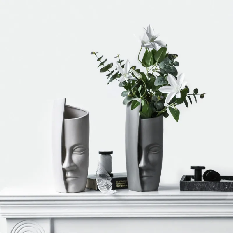

Art Vase Creative Design Face Decoration Vase Home Abstract Decorative Wine Cabinet Vase