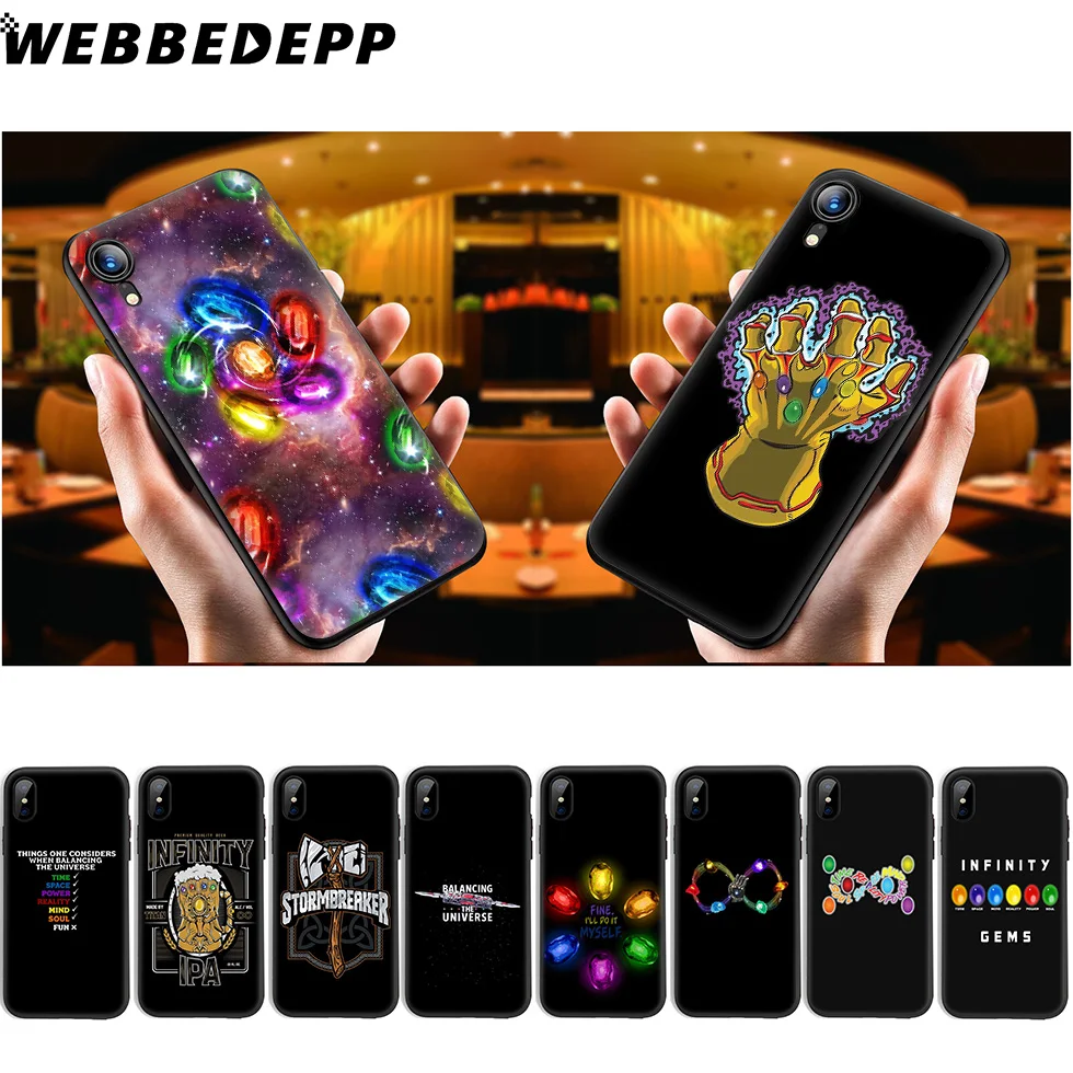 WEBBEDEPP Thanos Gloves Stormbreaker Soft Silicone Case for iPhone 11 Pro Xr Xs Max X or 10 8 7 6 6S Plus 5 5S SE |