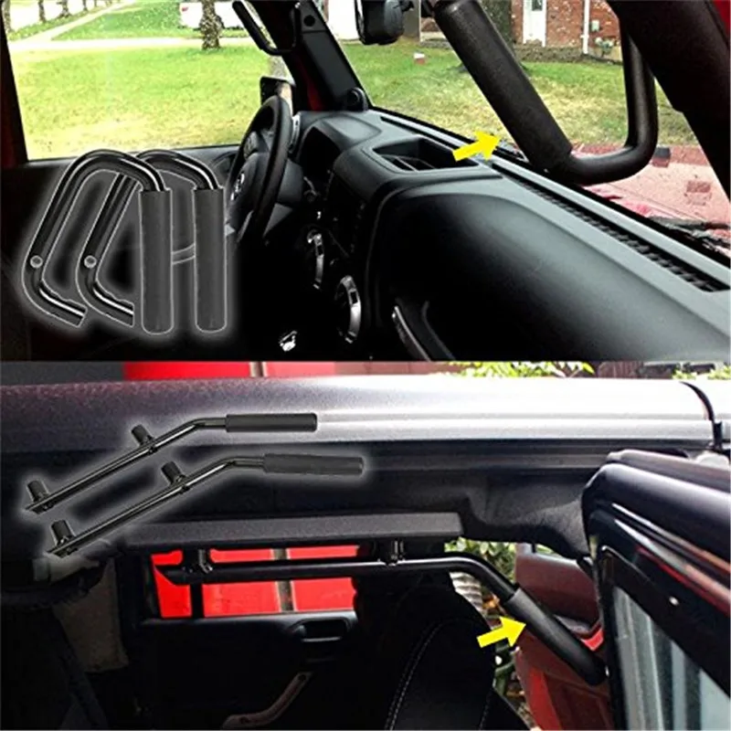 

1 Combom Car-styling Automobiles Rear Grab Bars For Jeep Wrangler TJ JK 2 & 4 Door 2007 Later Accessories Front Seat Grab Handle