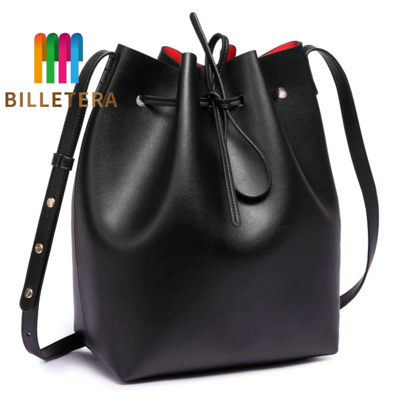 

BILLETERA Women Shoulder Bag Famous Brand Bucket Bag Drawstring Bucket Bag Crossbody Messenger Handbag with Small Pouch