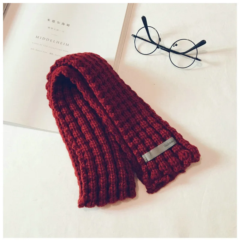 2018 Autumn And Winter New Boys And Girls Knit Scarf Children Wild Korean Version Of The Solid Color Wool Baby Scarf GCG77  (8)