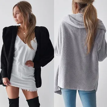 

Elegant softly Fur Coat Women 2018 Autumn Winter Warm Casual Fur Jacket Female Plush Overcoat Casual Outerwear