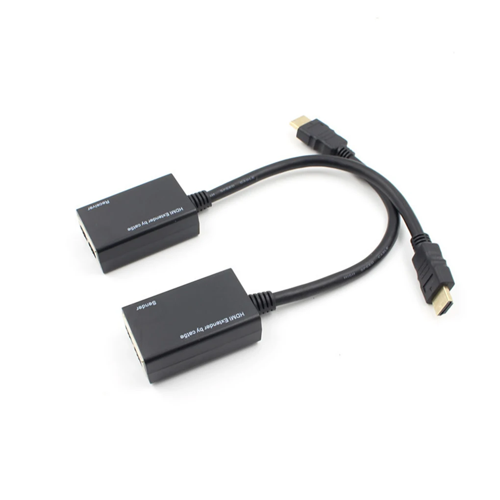 

2Pcs HD Extender 30m 1080P HD to Network Cable CAT-5e/6 Extender Connector Line Adapter Cable for Windows 7