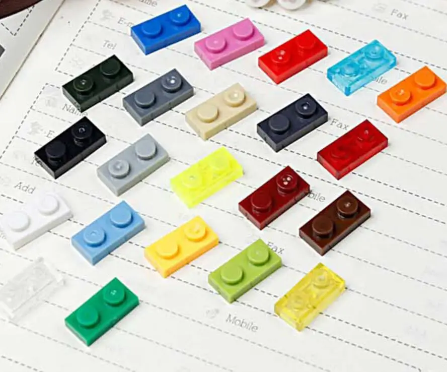 

Bulk Brick Parts 100pcs/lot Plate 1 x 2 3023 DIY Block Toy Compatible with Other Brand Assemble Particles