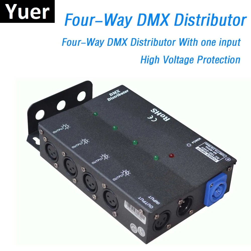 DMX512 Освещение для сценсветильник s разделитель усилителя сигнала 4 Way DMX