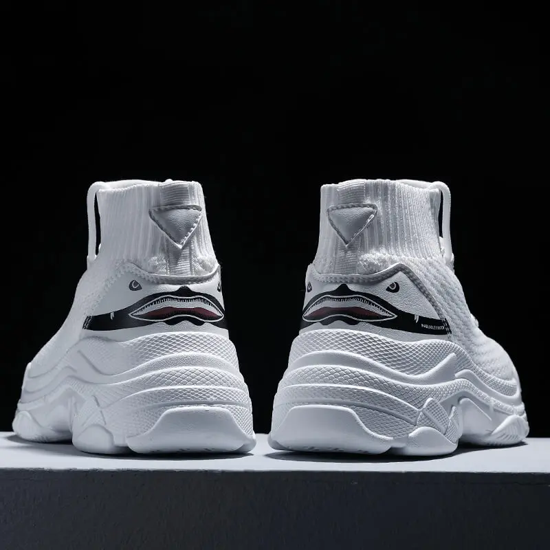 

WINDRIDERISM Couples Shoes Fashion Flyknit Breathable Comfortable Men Sneakers Thick Heel Height Increasing Lovers Casual Shoes